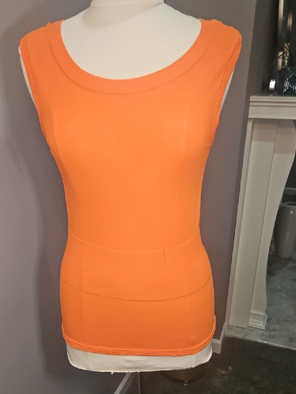 Ann Taylor Bright Orange Sleeveless Knit Tank